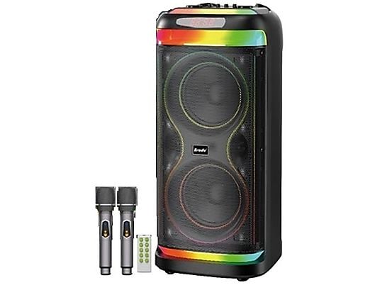 اسپیکر  بلوتوثی برودو مدل Brodu ۲۰۹۹ به همراه دوعدد میکروفون و ریموت کنترل